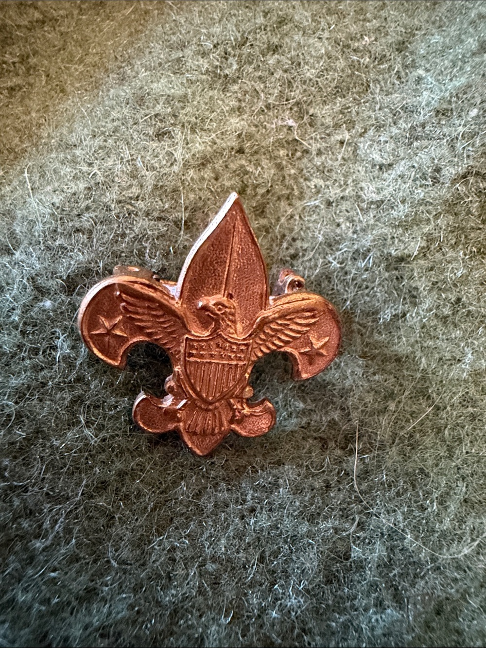 🦅 Vintage Boy Scouts Gold Eagle Fleur de Lis Pin